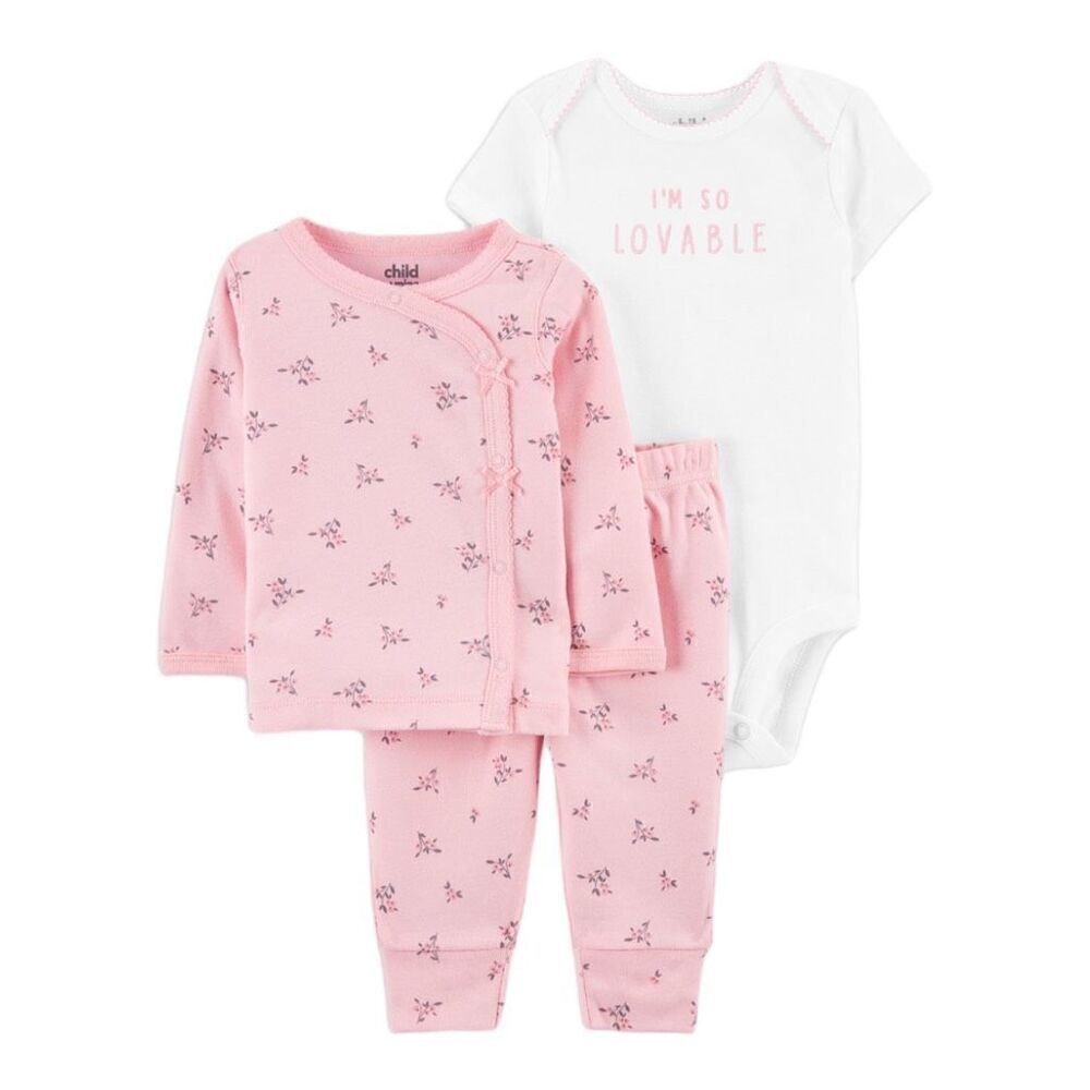Carter's Child of Mine Baby Girl Take Me Home Cardigan Set, 3-Piece Size 3-6 Mon